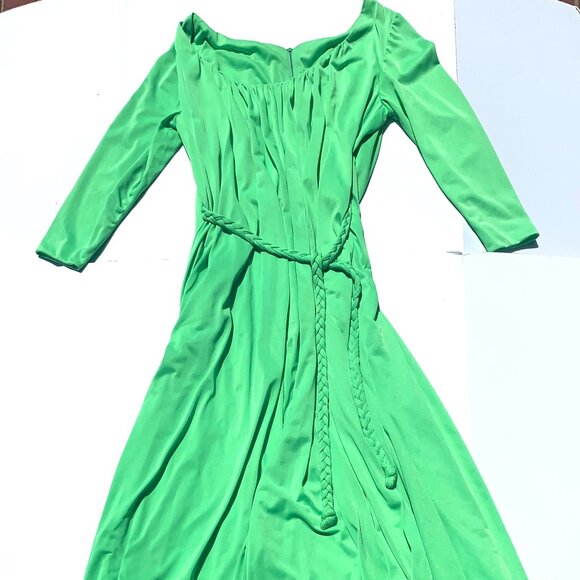 VTG 60’s Lucie Ann of Beverly Hills Belted Grecian Loungewear w/Pockets, Green M - Picture 1 of 16